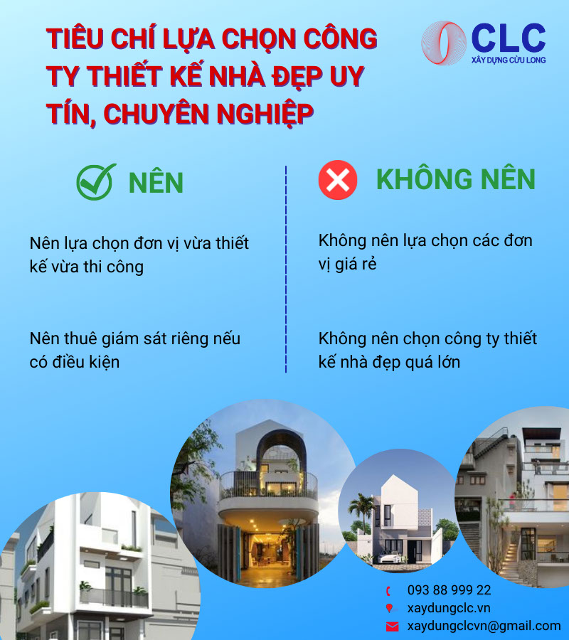 Tiêu chí lựa chọn công ty thiết kế nhà đẹp uy tín, chuyên nghiệp